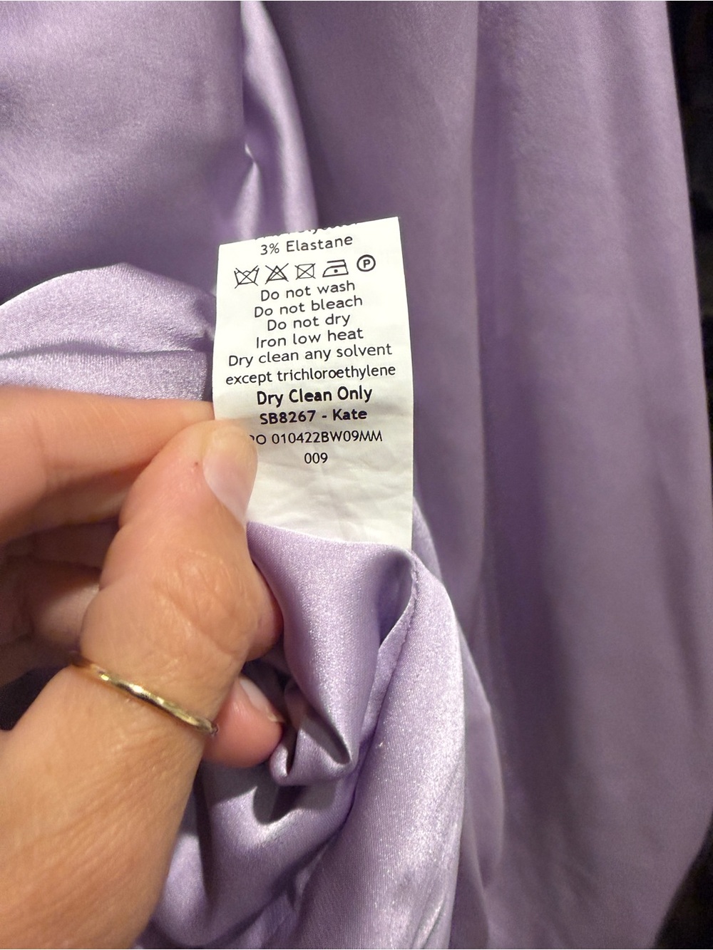 House of CB Lilac Satin Ruched Cutout Mini Dress Balloon Sleeve Date Night Small - Picture 8 of 10